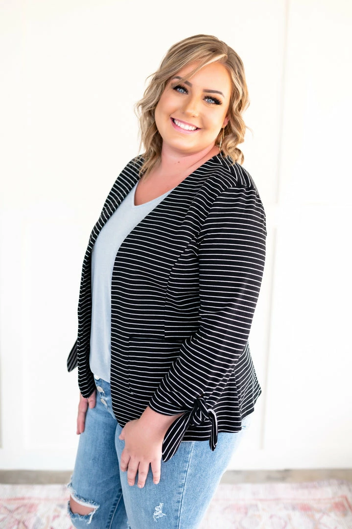 No Ship Drop Ship We're In Business Now Knit Blazer In Black & White 11 No Ship Drop Ship We're In Business Now Knit Blazer In Black & White