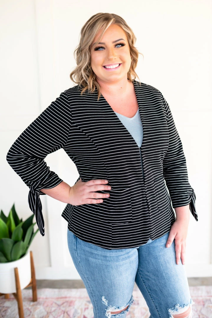 No Ship Drop Ship We're In Business Now Knit Blazer In Black & White 12 No Ship Drop Ship We're In Business Now Knit Blazer In Black & White