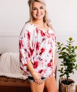 No Ship Drop Ship 3X Crazy Little Thing Called Love Floral Blouse