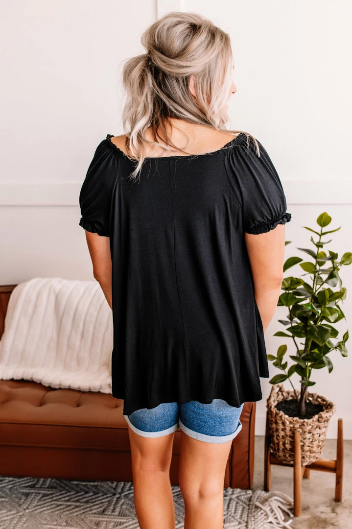 No Ship Drop Ship Apparel Bubble Up Short Sleeve Top In Black 7 No Ship Drop Ship Apparel Bubble Up Short Sleeve Top In Black