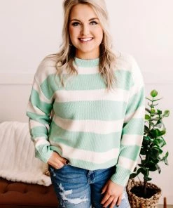 No Ship Drop Ship Apparel Beach In The Air Striped Sweater