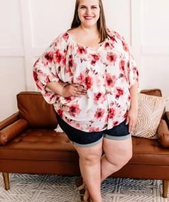 No Ship Drop Ship 3X Crazy Little Thing Called Love Floral Blouse