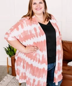 No Ship Drop Ship Skip A Beat Cardigan In Coral Ombre