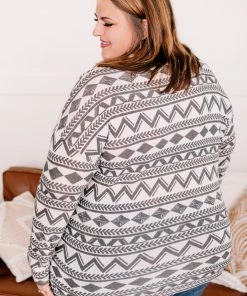 No Ship Drop Ship Apparel Out Of Print Aztec Top In Off White & Charcoal 20 No Ship Drop Ship Apparel Out Of Print Aztec Top In Off White & Charcoal