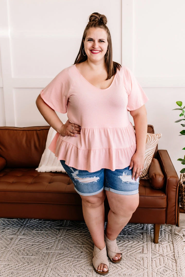 No Ship Drop Ship Pinkin Of You Tiered Babydoll Top In Heathered Pink 4 No Ship Drop Ship Pinkin Of You Tiered Babydoll Top In Heathered Pink