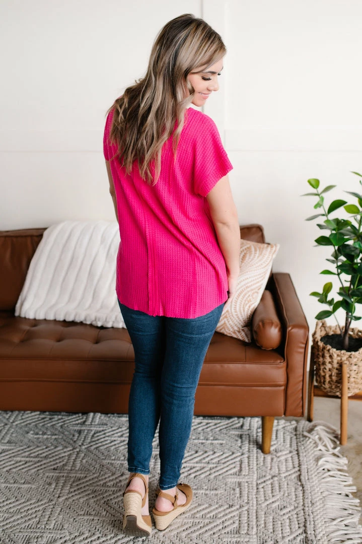 No Ship Drop Ship In My Dreams V Neck Top In Fuschia Apparel 5 No Ship Drop Ship In My Dreams V Neck Top In Fuschia Apparel