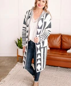 No Ship Drop Ship Half Way To Alright Navy & Cream Aztec Cardigan Apparel 21 No Ship Drop Ship Half Way To Alright Navy & Cream Aztec Cardigan Apparel