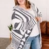 No Ship Drop Ship Half Way To Alright Navy & Cream Aztec Cardigan Apparel