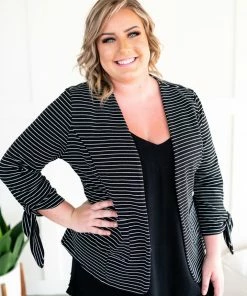 No Ship Drop Ship We're In Business Now Knit Blazer In Black & White 28 No Ship Drop Ship We're In Business Now Knit Blazer In Black & White