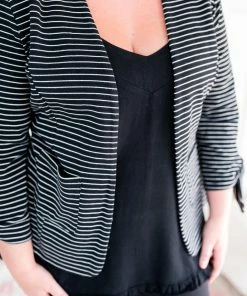 No Ship Drop Ship We're In Business Now Knit Blazer In Black & White 27 No Ship Drop Ship We're In Business Now Knit Blazer In Black & White