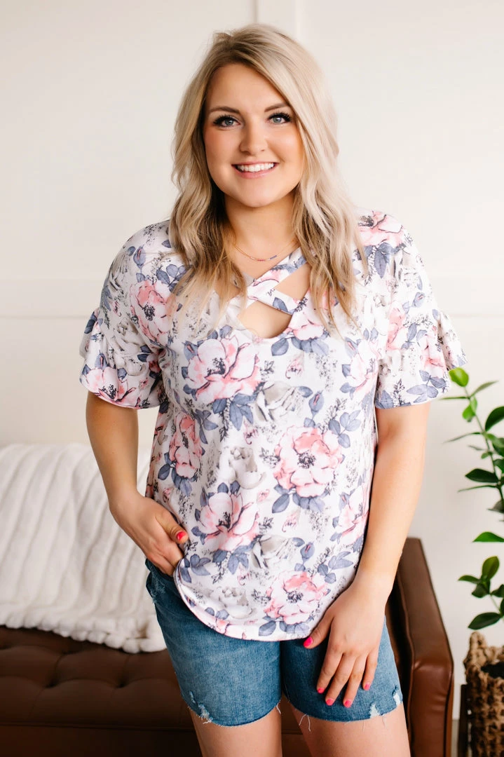 No Ship Drop Ship Apparel Hearts A Flutter Floral Criss Cross Top In Soft Pastels 2 No Ship Drop Ship Apparel Hearts A Flutter Floral Criss Cross Top In Soft Pastels