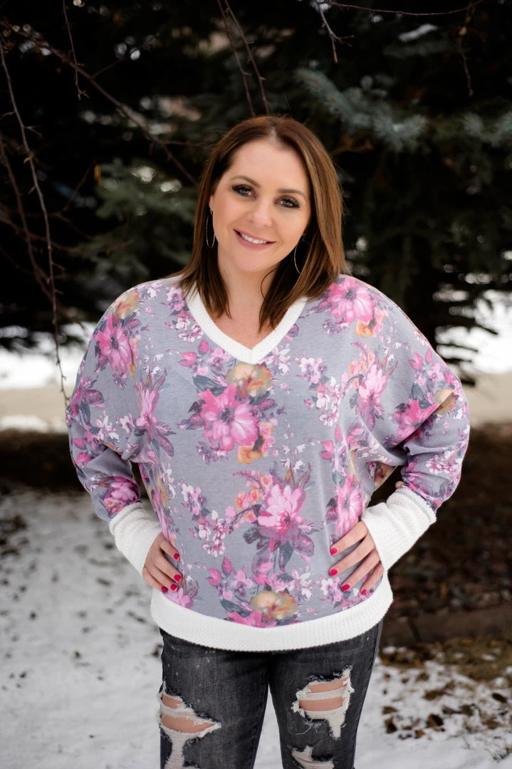 No Ship Drop Ship Romance Blossoms Dolman Top 3 No Ship Drop Ship Romance Blossoms Dolman Top