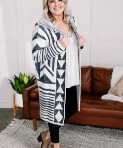 No Ship Drop Ship Half Way To Alright Navy & Cream Aztec Cardigan (GHG-S) 26 No Ship Drop Ship Half Way To Alright Navy & Cream Aztec Cardigan (GHG-S)