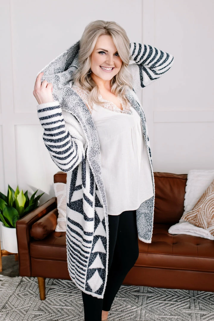 No Ship Drop Ship Half Way To Alright Navy & Cream Aztec Cardigan (GHG-S) 4 No Ship Drop Ship Half Way To Alright Navy & Cream Aztec Cardigan (GHG-S)