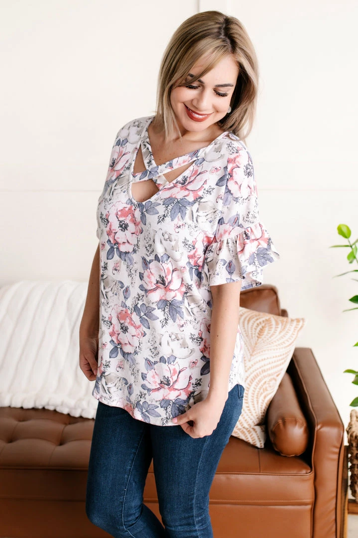 No Ship Drop Ship Apparel Hearts A Flutter Floral Criss Cross Top In Soft Pastels 4 No Ship Drop Ship Apparel Hearts A Flutter Floral Criss Cross Top In Soft Pastels