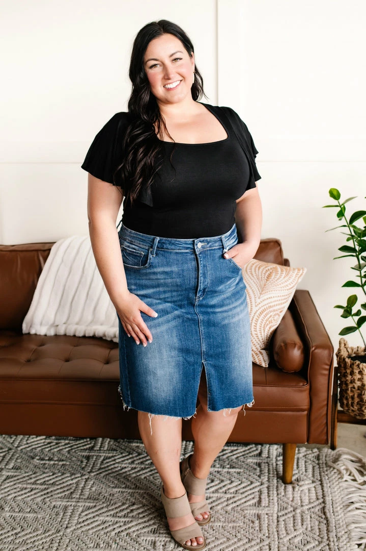 No Ship Drop Ship Apparel Flirting With You Flutter Sleeve Bodysuit In Classic Black 3 No Ship Drop Ship Apparel Flirting With You Flutter Sleeve Bodysuit In Classic Black