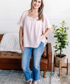 No Ship Drop Ship On The List Square Neck Top In Oatmeal