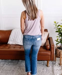 No Ship Drop Ship Out With The Old, In With The Blue Cropped Flare Jeans By Risen Apparel