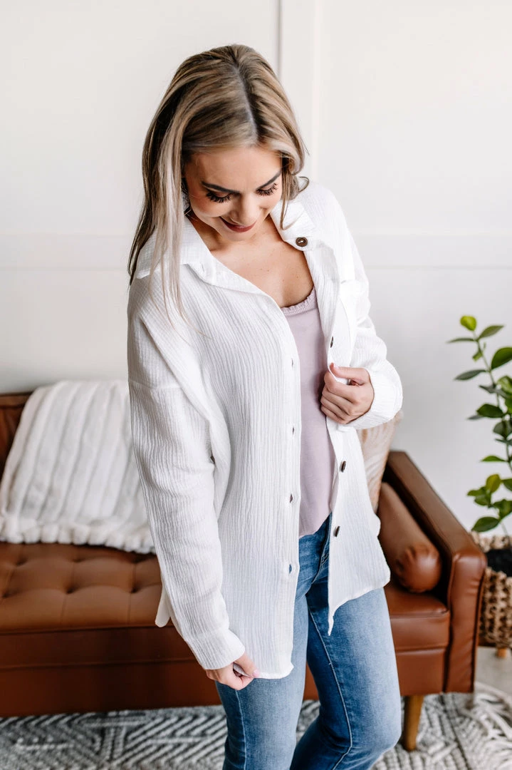 No Ship Drop Ship Light Of My Life Button Down Top In White 3 No Ship Drop Ship Light Of My Life Button Down Top In White