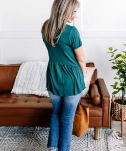 No Ship Drop Ship You'll Be There Babydoll Top In Green Apparel