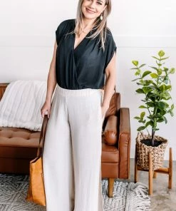 No Ship Drop Ship Show You Off Linen Blend Pants In Natural (GHG-L) 18 No Ship Drop Ship Show You Off Linen Blend Pants In Natural (GHG-L)