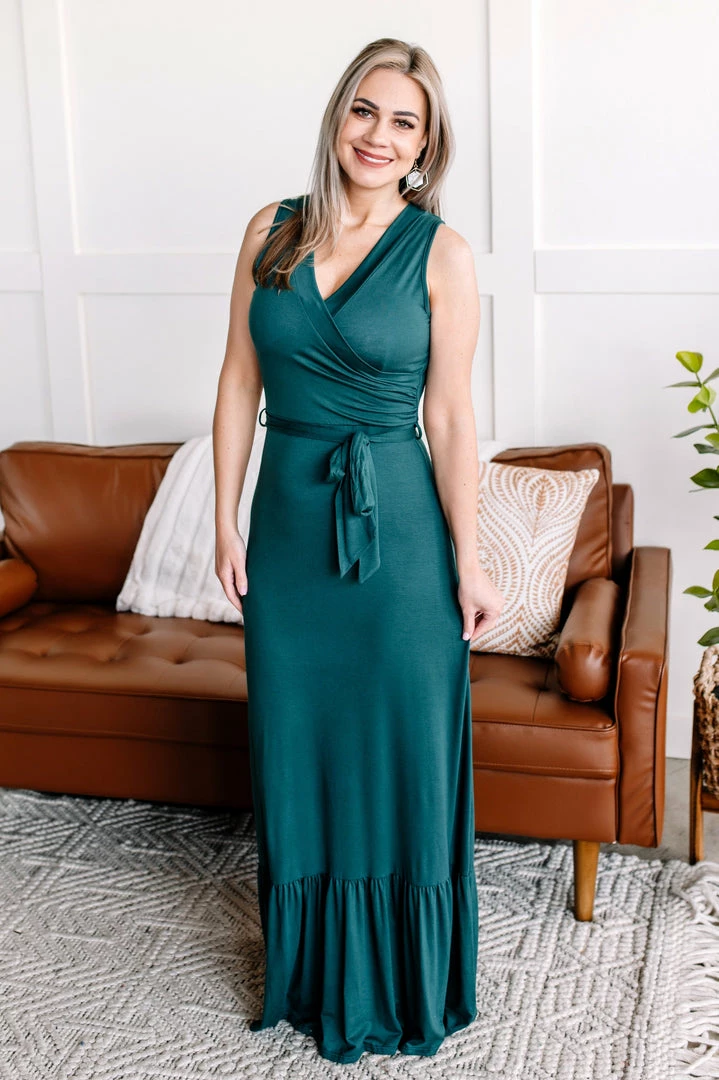 No Ship Drop Ship Apparel To The Other Side Maxi Dress In Hunter Green 2 No Ship Drop Ship Apparel To The Other Side Maxi Dress In Hunter Green