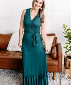 No Ship Drop Ship Apparel To The Other Side Maxi Dress In Hunter Green 10 No Ship Drop Ship Apparel To The Other Side Maxi Dress In Hunter Green