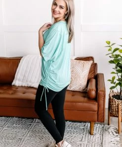 No Ship Drop Ship Apparel Pull You Aside Ruched Top In Spearmint 9 No Ship Drop Ship Apparel Pull You Aside Ruched Top In Spearmint