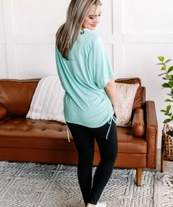 No Ship Drop Ship Apparel Pull You Aside Ruched Top In Spearmint 8 No Ship Drop Ship Apparel Pull You Aside Ruched Top In Spearmint