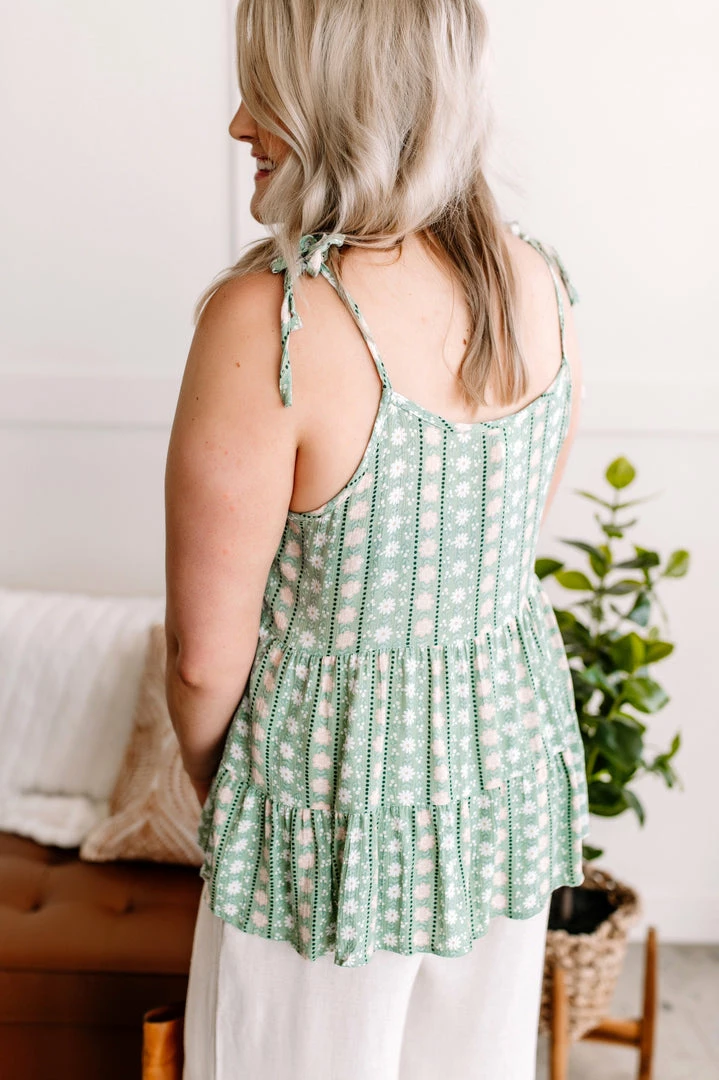 No Ship Drop Ship Apparel In The Garden Floral Tie Shoulder Tiered Top 8 No Ship Drop Ship Apparel In The Garden Floral Tie Shoulder Tiered Top