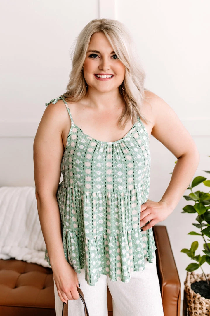 No Ship Drop Ship Apparel In The Garden Floral Tie Shoulder Tiered Top 3 No Ship Drop Ship Apparel In The Garden Floral Tie Shoulder Tiered Top