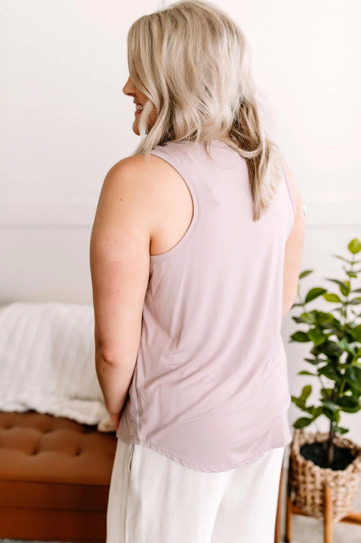 No Ship Drop Ship Walk Softly Scoop Neck Tank Top In Purple Mist 3 No Ship Drop Ship Walk Softly Scoop Neck Tank Top In Purple Mist
