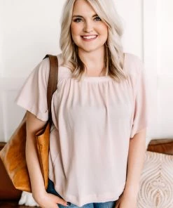 No Ship Drop Ship On The List Square Neck Top In Oatmeal