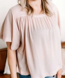 No Ship Drop Ship On The List Square Neck Top In Oatmeal