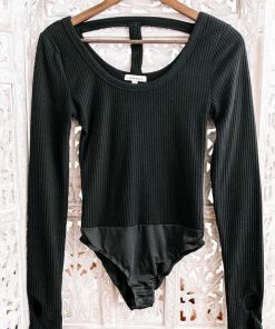 No Ship Drop Ship Rock Your Bodysuit In Black Ribbed Knit 34 No Ship Drop Ship Rock Your Bodysuit In Black Ribbed Knit