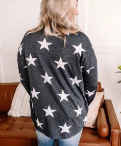No Ship Drop Ship Apparel Lucky Star Cozy Button Down Top