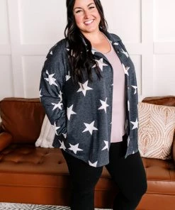 No Ship Drop Ship Apparel Lucky Star Cozy Button Down Top