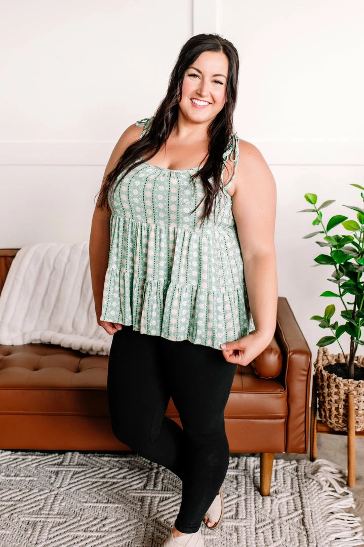 No Ship Drop Ship Apparel In The Garden Floral Tie Shoulder Tiered Top 2 No Ship Drop Ship Apparel In The Garden Floral Tie Shoulder Tiered Top