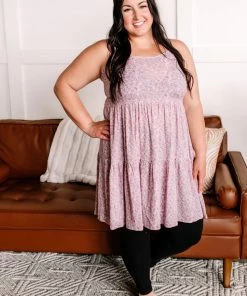 No Ship Drop Ship Rise Above Tiered Floral Midi Dress In Lilac Apparel