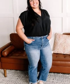 No Ship Drop Ship GHG- Shop Singles Out With The Old, In With The Blue Cropped Flare Jeans By Risen (GHG-3)