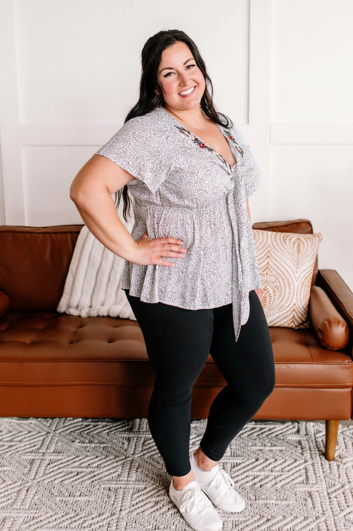 No Ship Drop Ship Take The Plunge Embroidered Micro Dot Blouse Apparel 8 No Ship Drop Ship Take The Plunge Embroidered Micro Dot Blouse Apparel