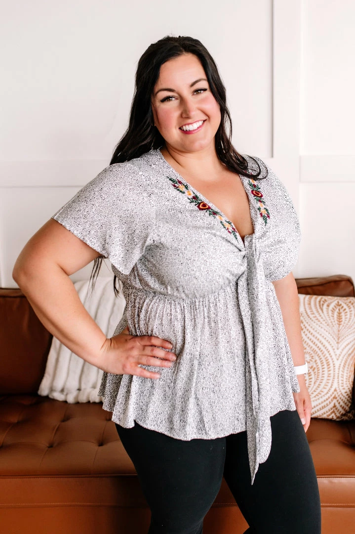 No Ship Drop Ship Take The Plunge Embroidered Micro Dot Blouse Apparel 3 No Ship Drop Ship Take The Plunge Embroidered Micro Dot Blouse Apparel