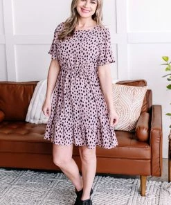 No Ship Drop Ship It's Wild Out There Animal Print Dress In Mauve