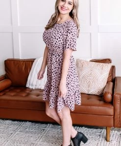 No Ship Drop Ship It's Wild Out There Animal Print Dress In Mauve (GHG-S)