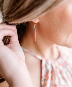 No Ship Drop Ship Painted Sky Earrings In Coral And Turquoise By Joy Susan