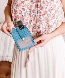 No Ship Drop Ship Joy Susan Mini Travel Wallet In Electric Blue