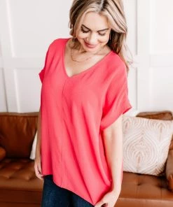 No Ship Drop Ship Beyond The Reef Blouse In Pink Coral 7 No Ship Drop Ship Beyond The Reef Blouse In Pink Coral