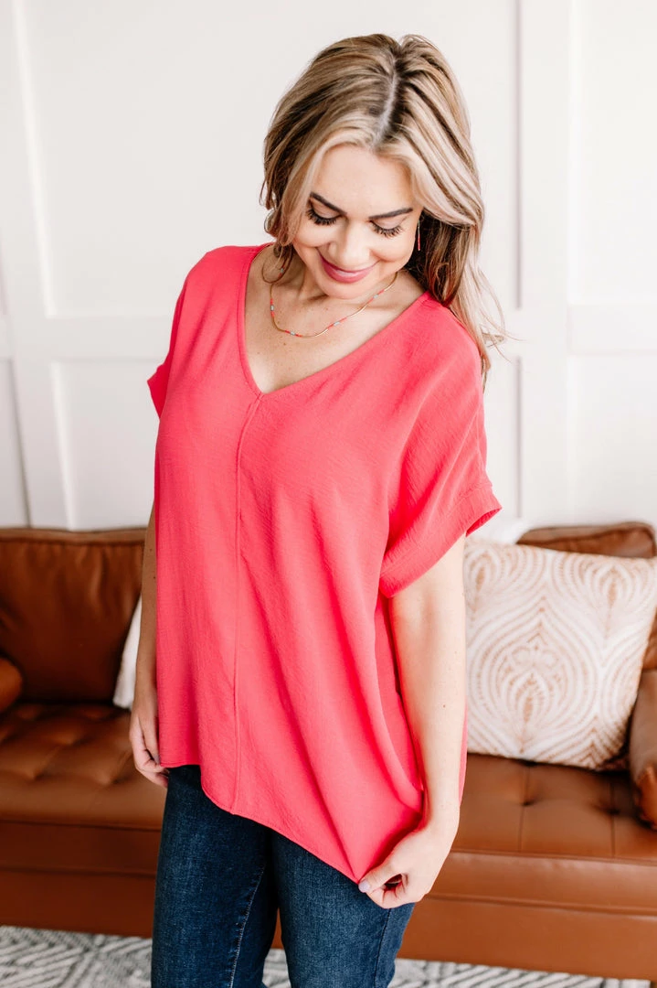 No Ship Drop Ship Beyond The Reef Blouse In Pink Coral 3 No Ship Drop Ship Beyond The Reef Blouse In Pink Coral