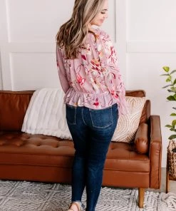 No Ship Drop Ship Dust To Dust Floral Swiss Dot Blouse In Dusty Rose 7 No Ship Drop Ship Dust To Dust Floral Swiss Dot Blouse In Dusty Rose