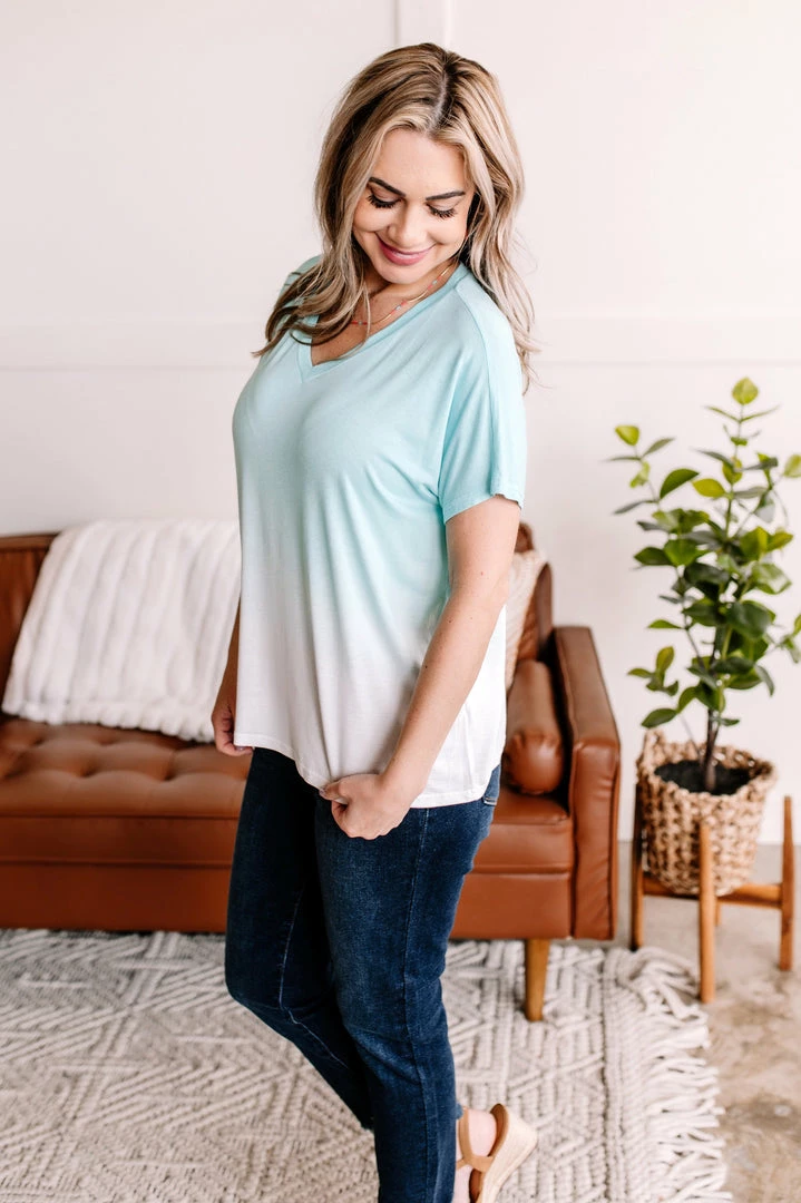 No Ship Drop Ship Fade Away Dip Dyed Tee In Aqua 3 No Ship Drop Ship Fade Away Dip Dyed Tee In Aqua